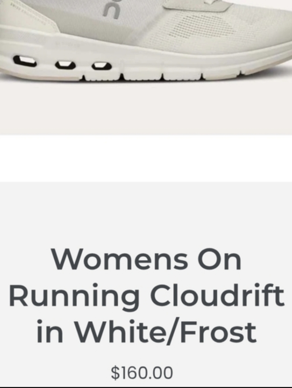 On Running Cloudrift Cloud Athletic Run Jog Walk Tenn Shoe Sneaker White Women 9 - Picture 3 of 13